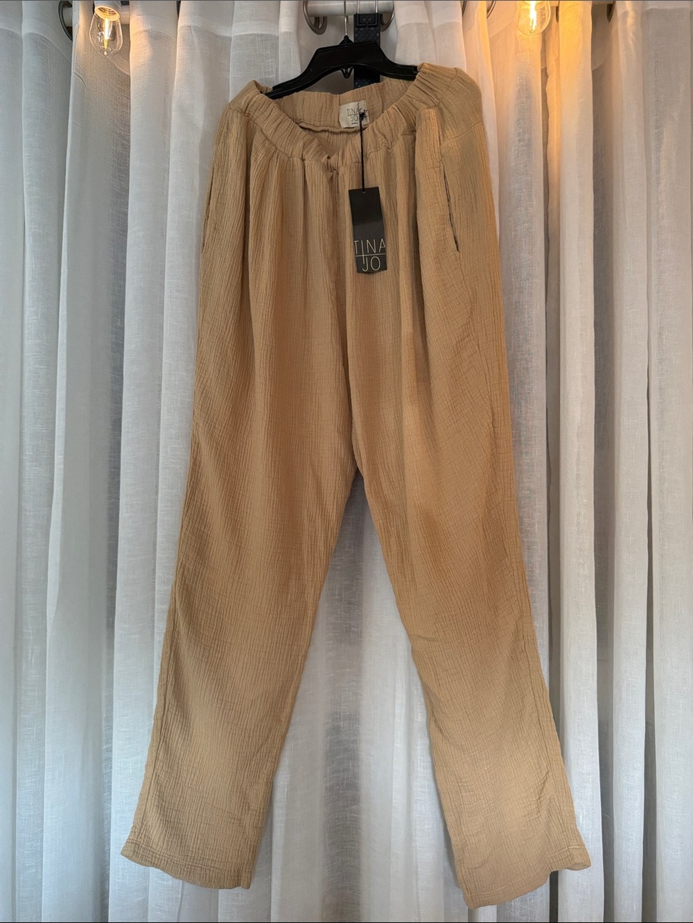 Lina Men's Relaxed Tan Drawstring Joggers